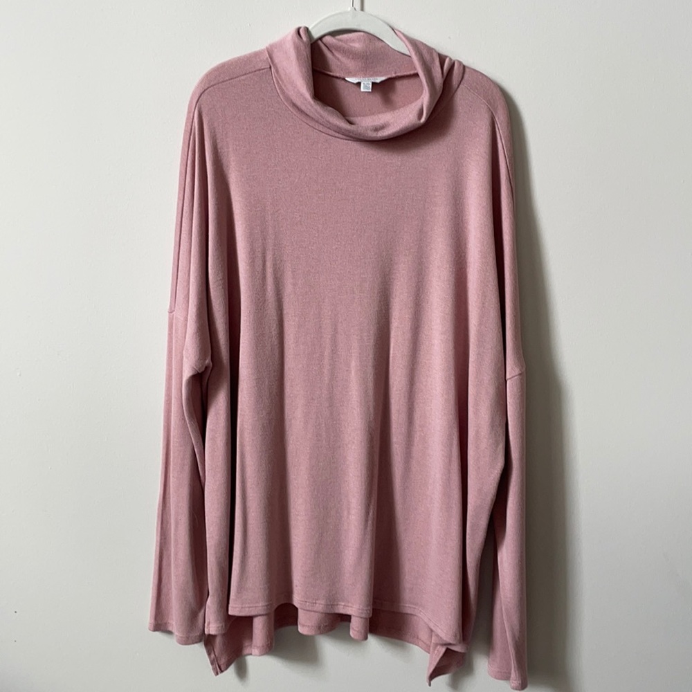 Lucky Brand Light Pink Turtleneck Long Sleeve Sweater Size XL